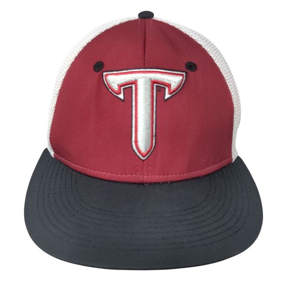 Troy Fitted Mesh Back Hat Red Embroidered Logo The Game Pro Poly Blend - Picture 1 of 12